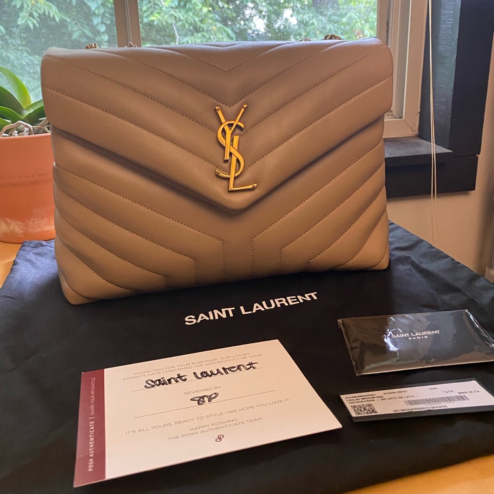 YSL MEDIUM LOULOU - Dark Latte
